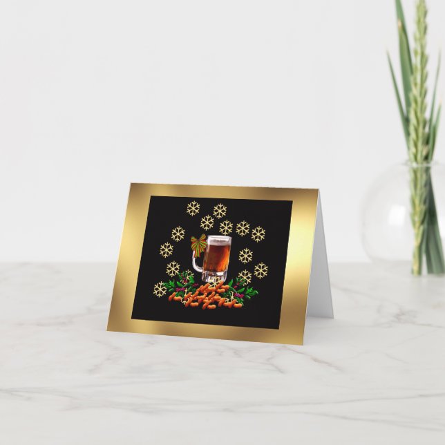 Tarjeta Festiva Cerveza y cacahuetes (Anverso)