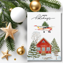 Tarjeta Festiva Cessna Airplane carries Christmas Tree Photo Funny