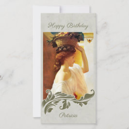 Tarjeta Festiva Cesta de Chica Leighton de la fruta CC1195 Birthda