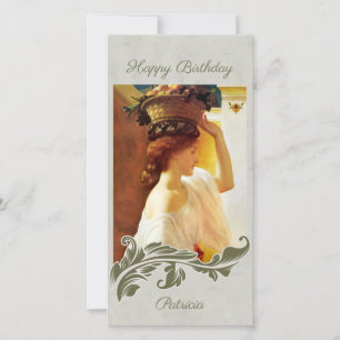 Tarjeta Festiva Cesta de Chica Leighton de la fruta CC1195 Birthda