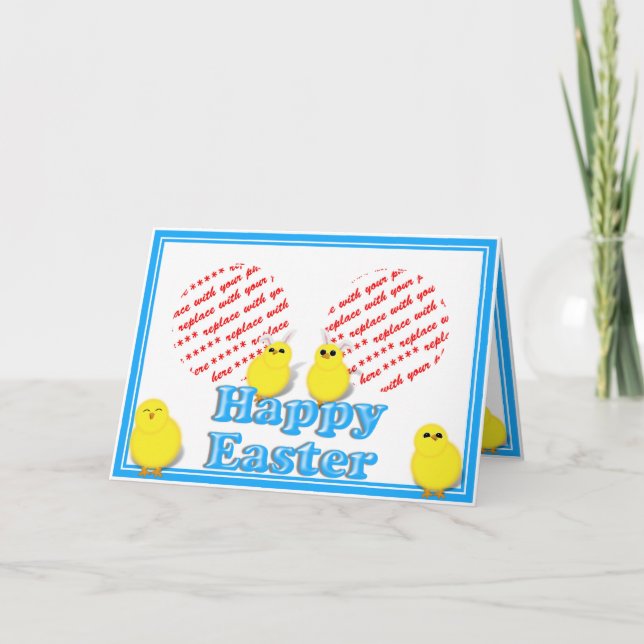 Tarjeta Festiva Cesta de Pascua con marco fotográfico para bebés (Anverso)