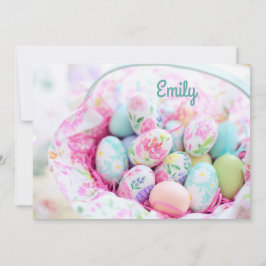 Tarjeta Festiva Cesta de Pascua Suave y Bonito Pastel