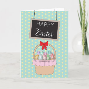 Tarjeta Festiva Cesta de Pascua y Fiesta Pastel de Huevos de Pascu