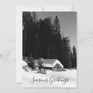 Tarjeta Festiva Chalet Suizo En La Nieve