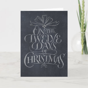 Tarjeta Festiva Chalkboard 12 días de Navidades Chalk Trendy