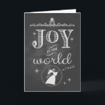 Tarjeta Festiva Chalkboard - Alegría al ángel mundial<br><div class="desc">Diseño de pizarra de moda "Joy to the World" tarjeta de Navidades; diseñado por Simply Put por Robin; algunos elementos de Pixelscrapper.</div>