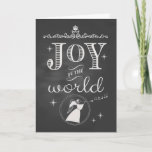 Tarjeta Festiva Chalkboard - Alegría al ángel mundial<br><div class="desc">Diseño de pizarra de moda "Joy to the World" tarjeta de Navidades; diseñado por Simply Put por Robin; algunos elementos de Pixelscrapper.</div>