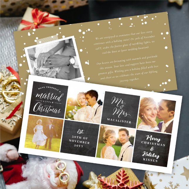 Tarjeta Festiva Chalkboard: Boda fotográfico de pequeños Navidades (Subido por el creador)