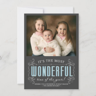 Tarjeta Festiva Chalkboard Cheful Holiday Photo Flat Cards planos
