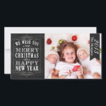 Tarjeta Festiva Chalkboard Feliz Navidad, Feliz Año Nuevo<br><div class="desc">Chalkboard Merry Christmas, Happy New Year Photo Card: Usa esta adorable y adorable tarjeta de fotos de vacaciones para enviarla a tus amigos y familia durante las vacaciones! Utilice el símbolo del sistema para personalizar del producto. Si quieres cambiar el gráfico, por favor contacta conmigo a través de mi tienda....</div>