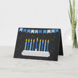 Tarjeta Festiva Chalkboard Hanukkah Snowflakes