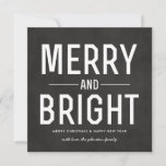 Tarjeta Festiva Chalkboard Merry Christmas Photo Flat Cards planos<br><div class="desc">¡Estas tarjetas de vacaciones son divertidas y festivas!</div>