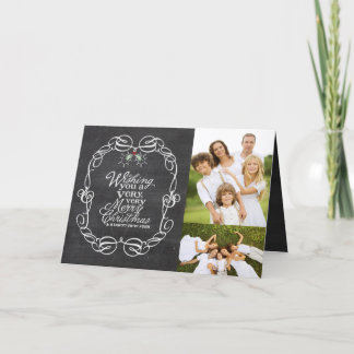 Tarjeta Festiva Chalkboard Mistletoguiones Merry Christmas Photo
