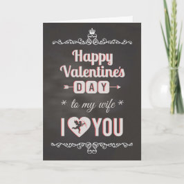 Tarjeta Festiva Chalkboard - Para Esposa, Te Escucho Valentine