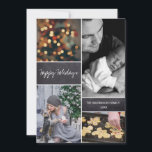 Tarjeta Festiva Chalkboard Personalizado de varios Navidades fotog<br><div class="desc">Tus hermosas fotos familiares merecen ser compartidas por estos Navidades mientras mandas cálidos deseos. Personalizar este moderno diseño de tarjetas planas de collage y personaliza con el apellido y el saludo de tu familia. Este es un formato vertical, también tenemos una versión horizontal. Una tarjeta de vacaciones de varios Navidades...</div>