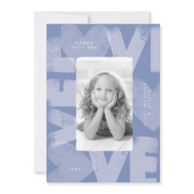 Chalky Graffiti Fun Peri Blue Valentine Photo Card