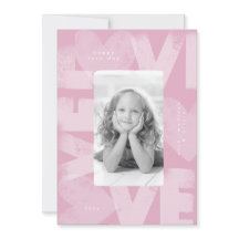 Chalky Graffiti Fun Pink Valentine Photo Card