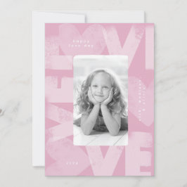 Tarjeta Festiva Chalky Graffiti Fun Pink Valentine Photo Card