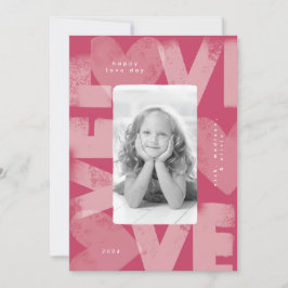 Tarjeta Festiva Chalky Graffiti Fun Red Valentine Photo Card
