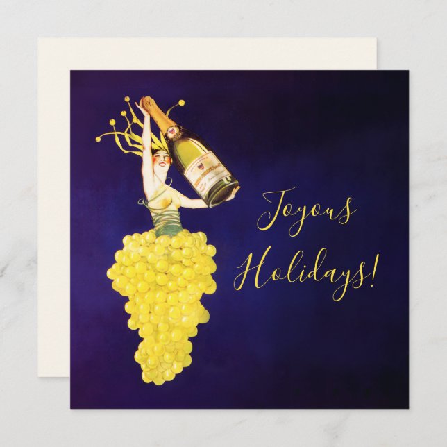 Tarjeta Festiva Champagne Grapes (Anverso / Reverso)