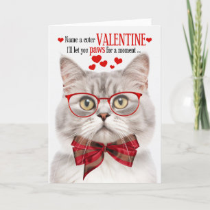 Tarjeta Festiva Champagne Tabby Cat Lover Valentine Humor felino