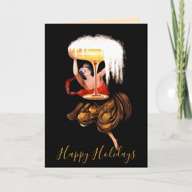 Tarjeta Festiva Champagne Toast  (Anverso)