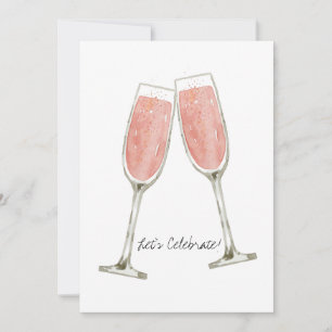 Tarjeta Festiva Champán Rosa Personalizado
