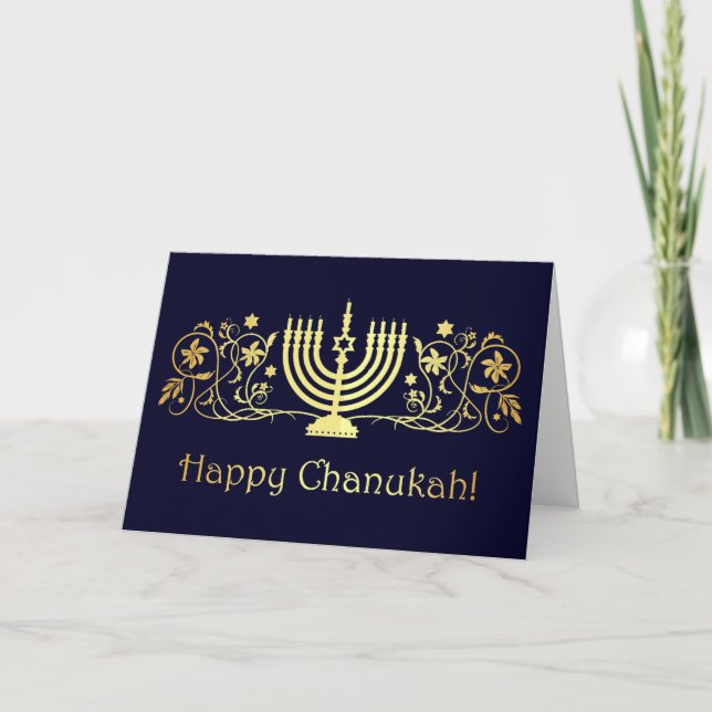 Tarjeta Festiva Chanukah Blessings (Anverso)