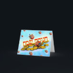 Tarjeta Festiva Chanukah feliz en hebreo<br><div class="desc">Prepárate para esas ocho noches locas con Happy Chanukah en las tarjetas hebreas,  y ropa.</div>