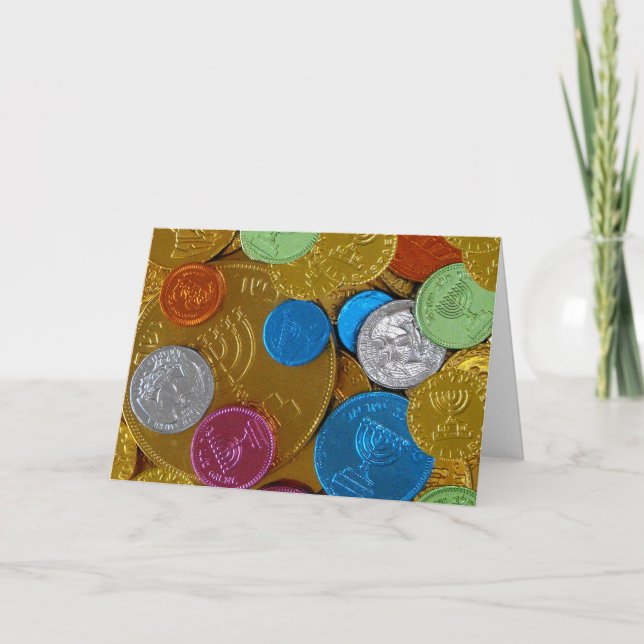 Tarjeta Festiva Chanukah Gelt (Anverso)