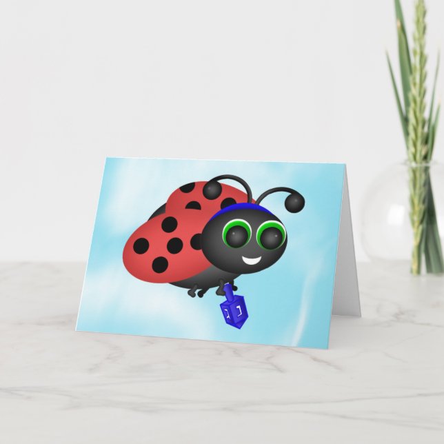 Tarjeta Festiva Chanukah Ladybug (Anverso)