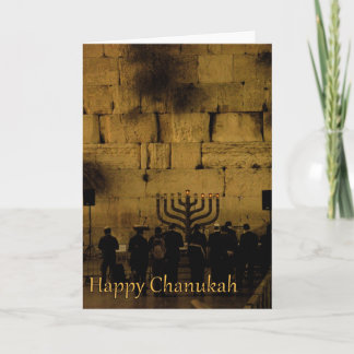 Tarjeta Festiva Chanukah Menorah en el Kotel