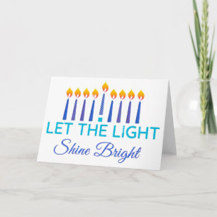 Tarjeta Festiva Chanukkah Let The LIght Shine Bright
