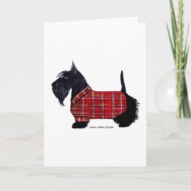 Tarjeta Festiva Chaqueta de vacaciones de Escocia (Anverso)