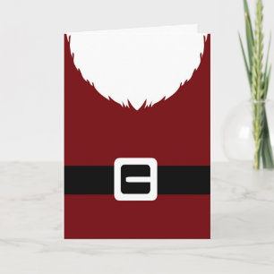 Tarjeta Festiva Chaqueta y correa roja de Santa Claus