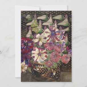 Tarjeta Festiva Charles Rennie Mackintosh - petunias