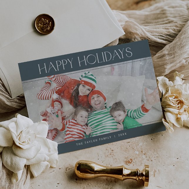 Tarjeta Festiva CHARLIE Blue Happy Holidays Xmas Photo Navidades (CHARLIE Blue Happy Holidays Xmas Photo Christmas Holiday Card)