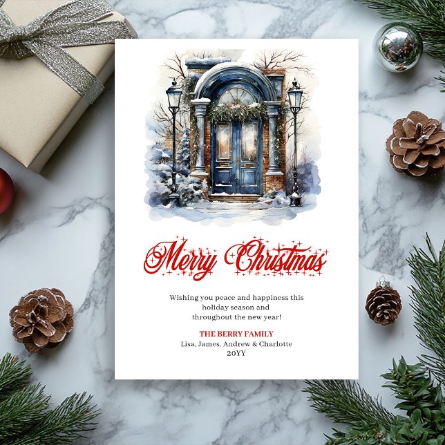 Tarjeta Festiva Charming holiday scene Christmas greeting card (Charming holiday scene Christmas greeting card

)