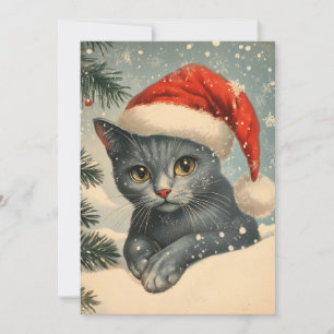 Tarjeta Festiva Chartreux Cat Navidades
