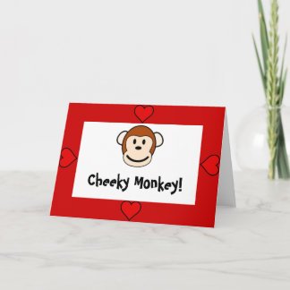 Tarjeta Festiva Cheeky Monkey Valentine Card