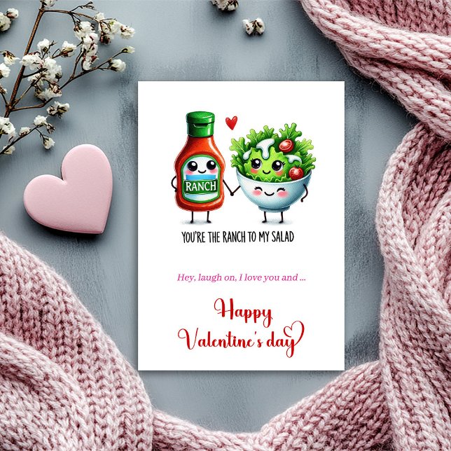 Tarjeta Festiva Cheeky Valentine Card Cute Food Pun Humor (Cheeky Valentine Card Cute Food Pun Humor)