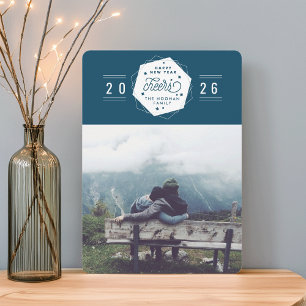 Tarjeta Festiva Cheer geométrico Foto de Año Nuevo 2017