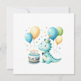 Tarjeta Festiva Cheerful Dinosaur Birthday Card