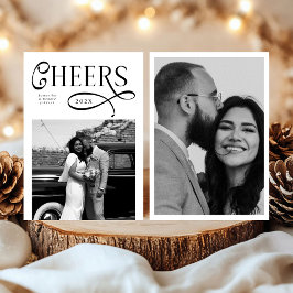 Tarjeta Festiva Cheers New Year Modern Chic Stylish 2 Photo
