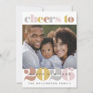Tarjeta Festiva Cheers To 2023 New Years Photo Holiday Card