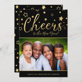 Tarjeta Festiva Cheery Stars Photo New Year's Card