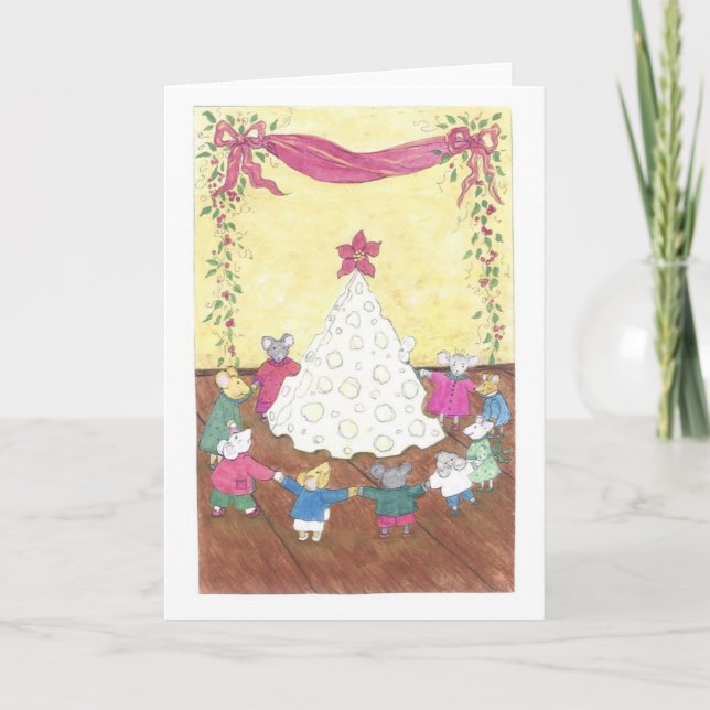 Tarjeta Festiva cheesey christmouse (Anverso)