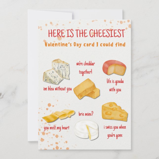 Tarjeta Festiva Cheesiest Funny Valentine's Day Card (Anverso)