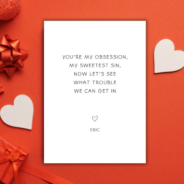 Tarjeta Festiva Cheesy Cheeky Mi Pecado Más Dulce San Valentín (Subido por el creador)