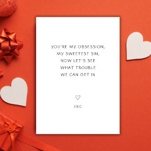 Tarjeta Festiva Cheesy Cheeky Mi Pecado Más Dulce San Valentines